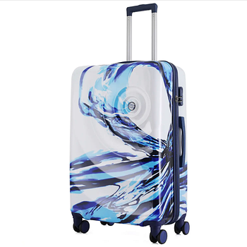 Дорожня Валіза на колесах для подорожей Semi Line 28" (L) White/Blue Print (T5653-3) Польща