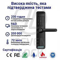 Розумний дверний біометричний замок SEVEN LOCK SL-7767BFW black (врізна частина 7068), фото 3