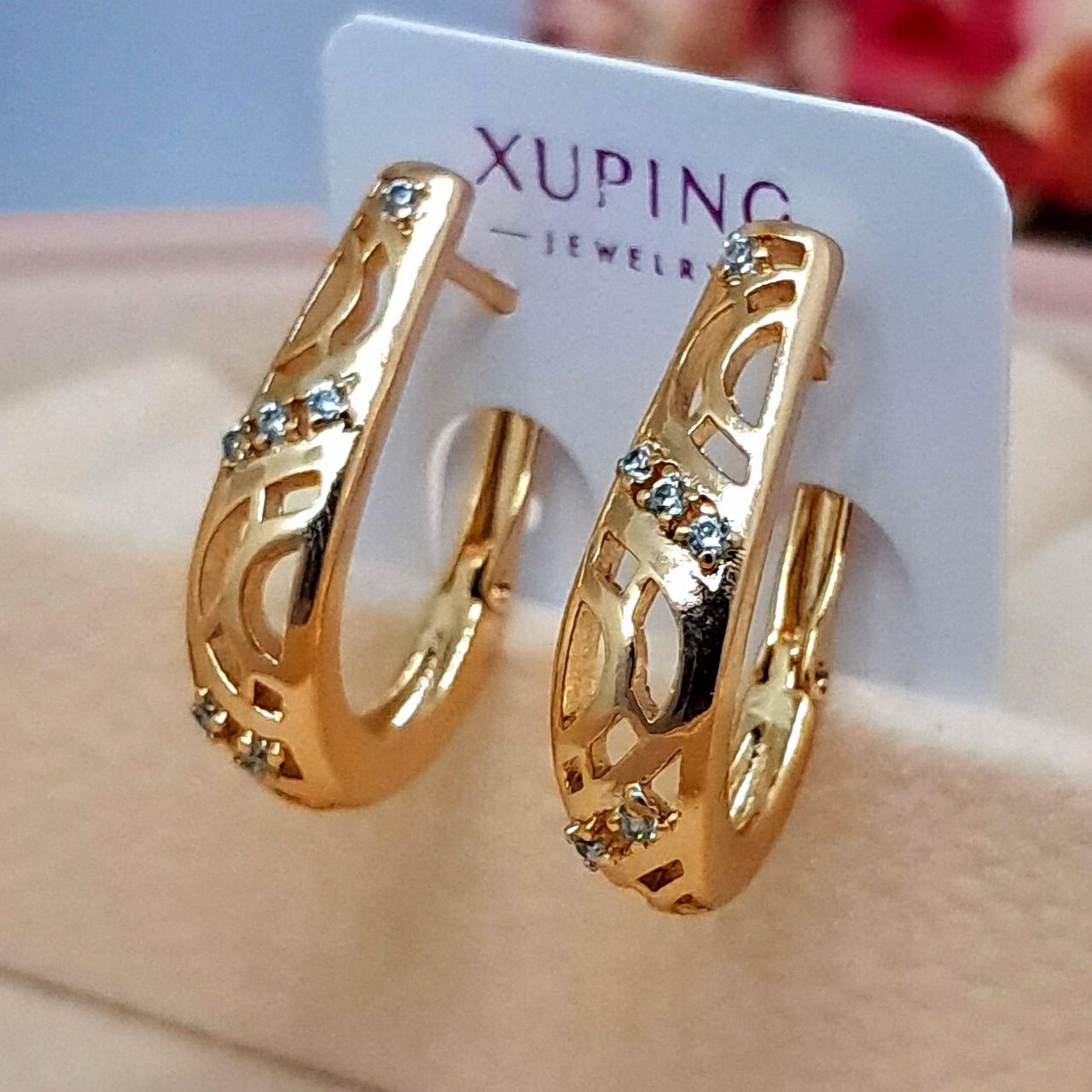 Сережки медзолото Глорія Ювелірна біжутерія під золото 3085