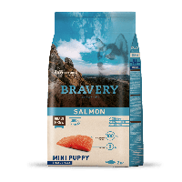 Беззерновой сухой корм для щенков мелких пород с лососем BRAVERY Salmon Mini Puppy, 0.6 кг