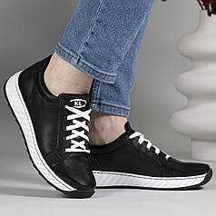 Кросівки жіночі чорні з білою підошвою АЖ 1/2