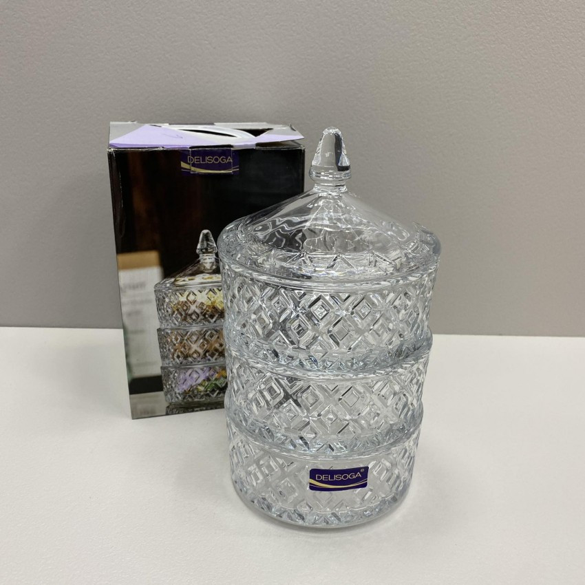 Цукорниця Цукерниця з кришкою скляна 13*23 см Olens O102-287