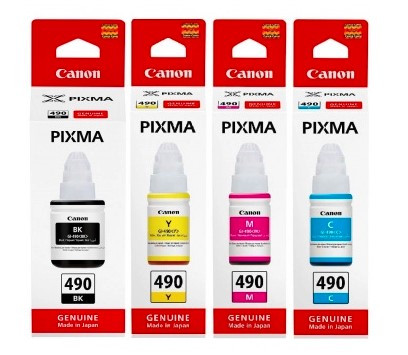 Комплект оригінальних чорнил GI-490 Canon Pixma G1400/ G2400/G3400/G4400 (B/C/M/Y) SET490C Чорнило Canon