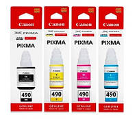 Комплект Оригинальных чернил GI-490 Canon Pixma G1400/ G2400/G3400/G4400 (B/C/M/Y) SET490C Чернила Canon