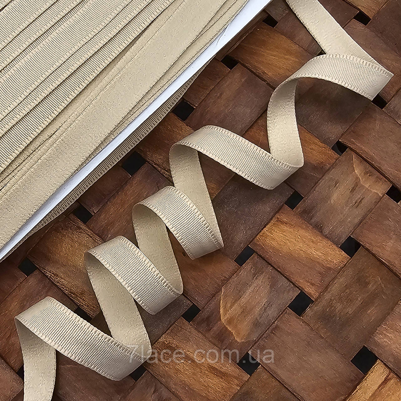 Тунельна стрічка для корсетних каркасів / колір ХОЛОДНИЙ БЕЖ / ширина 1 см / замовлення від 1 метра