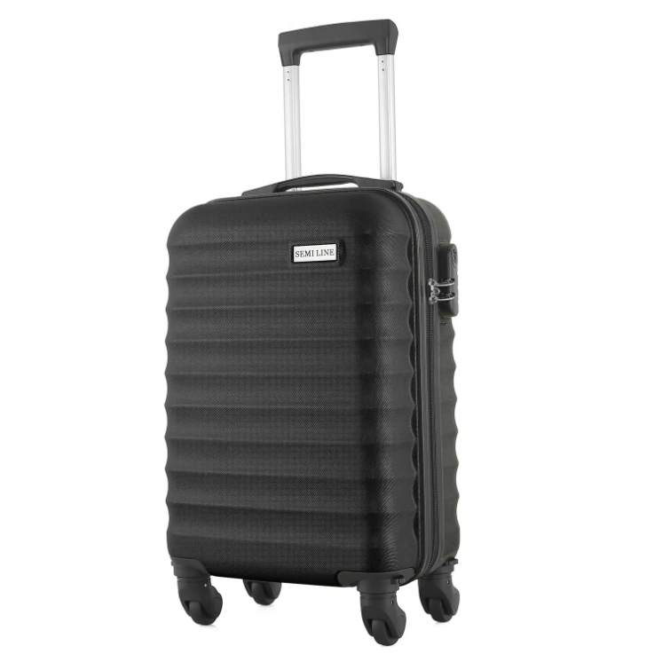 Дорожня Валіза на колесах для подорожей Semi Line 18" (S) Black (T5576-1) Польща
