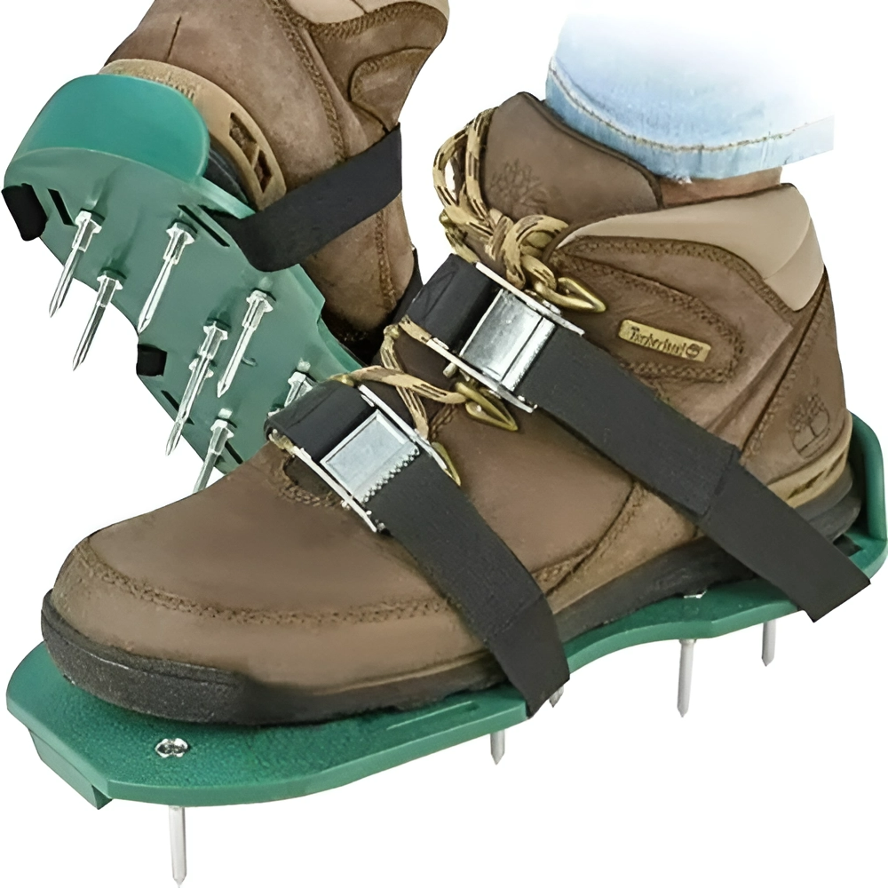 Обувь с шипами для аэрации газона с металлическими застежками Gardlov 20704, Сандалии для рыхления почвы - фото 9 - id-p2126307428