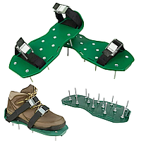 Обувь с шипами для аэрации газона с металлическими застежками Gardlov 20704, Сандалии для рыхления почвы