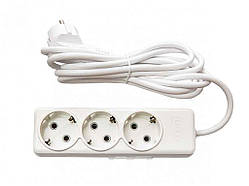 Подовжувач 2м 3 гнізда земля AURA 7332 ТМ LUXEL Solmir