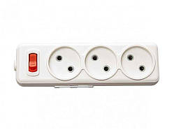 Колодка 3-а з вимикачем AURA 7421 ТМ LUXEL Solmir