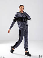 Костюм спортивный женский двухцветный велюровый красивый стильный повседневный мягкий удобный размеры 42-56