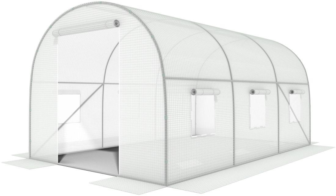 Теплиця, парник армована плівкова 10м2 з вікнами 4х2,5х2м біла GardenLine TUN5590