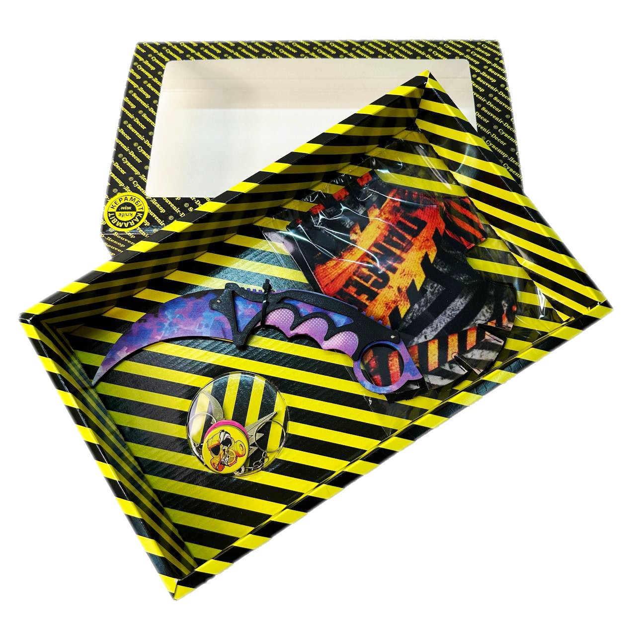 Набір іграшок STANDOFF 2 "Ніж Керамбіт Purple Camo  & Рукавиці Handcraft", дерев'яна іграшкова зброя, фото 1