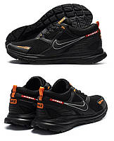 Мужские летние кроссовки сетка Nike (Найк), мужские кеды текстильные, туфли черные, Летняя мужская обувь