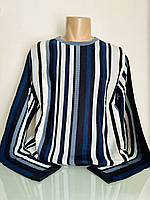 Джемпер светр тонкий чоловічий кольоровий зі смужками SAN&FA