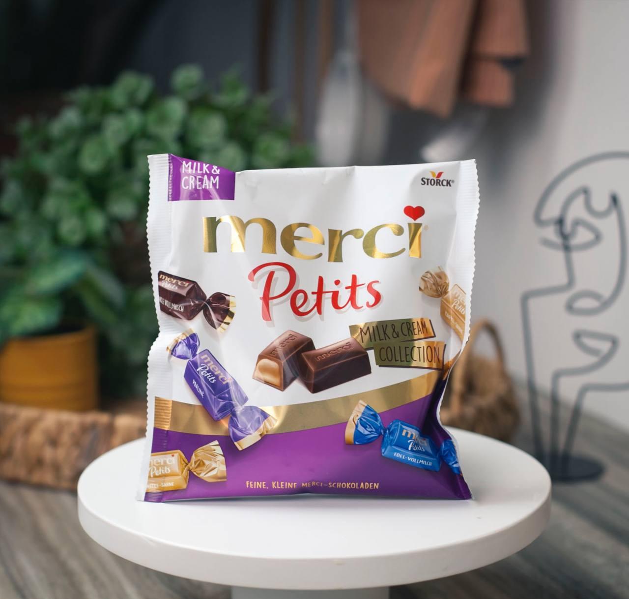 Шоколадні цукерки з начинкою Merci Petits Milk Cream Collection 125г.Німеччина