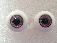 Глаза стеклянные, сфера, реалистичные. Оттенок розовый. Диаметр 18 мм. №ГРС93