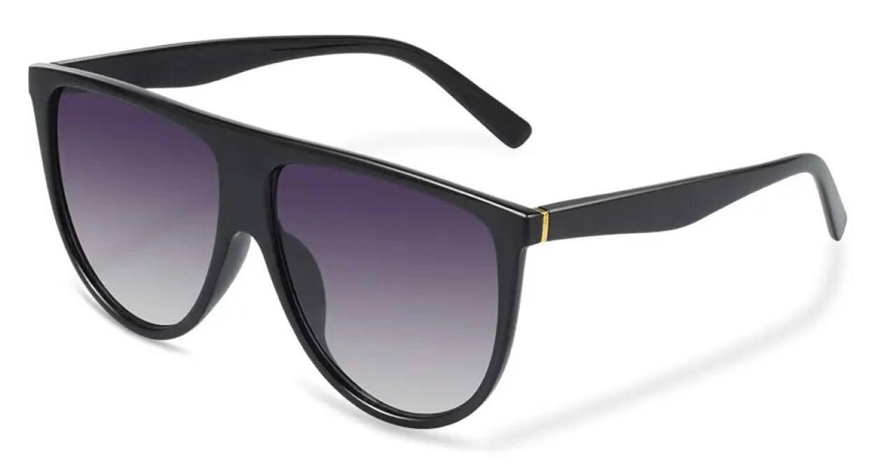 Жіночі окуляри сонцезахисні на літо від UV променів, окуляри літні з пластика для жінок овальної форми чорні