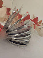 Стрічка для дизайну нігтів - срібна глянцева 2 мм