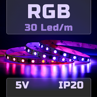 Светодиодная LED RGB SMD5050 USB лента 5V 10 метров с пультом и Bluetooth 30 светодиодов на метр