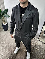 Серый велюровый классический костюм для мужчин, мужской деловой однотонный костюм пиджак + штаны с карманами
