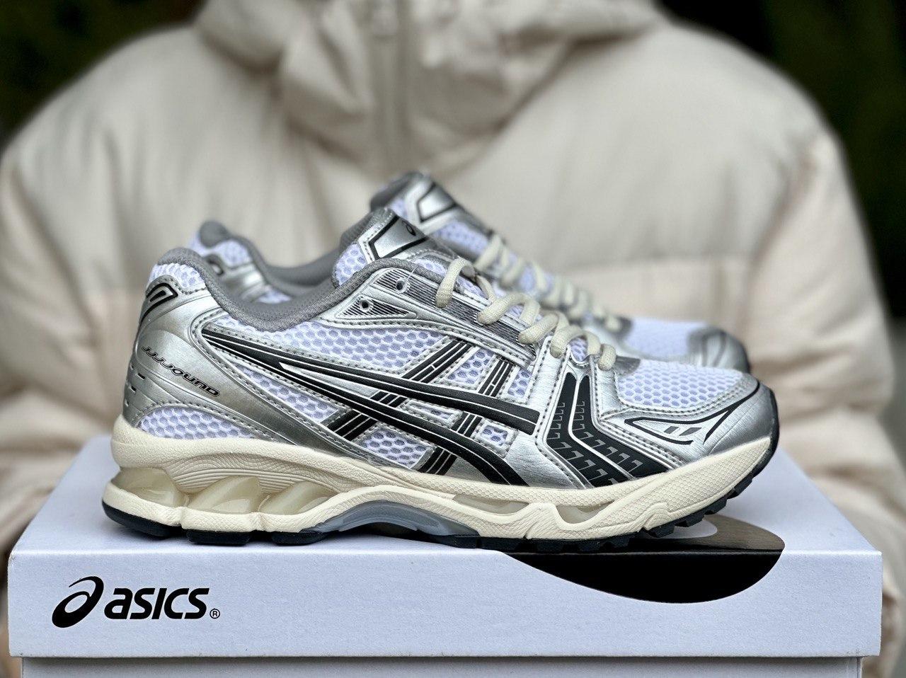 Чоловічі та жіночі кросівки Asics Gel-Kayano 14 White Silver Black (Білі) Взуття Асикс Гель Каяна 14 сітка замша демісезон Унісек