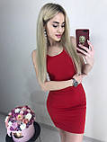 Літня сукня майка червона облягаюча жіноча міні сукня однотонна на літо коротка сукня 44-46 розмір, фото 3