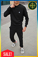 Стильный мужской спортивный костюм stone island черный Турецкие спортивные костюмы Спортивная одежда XS