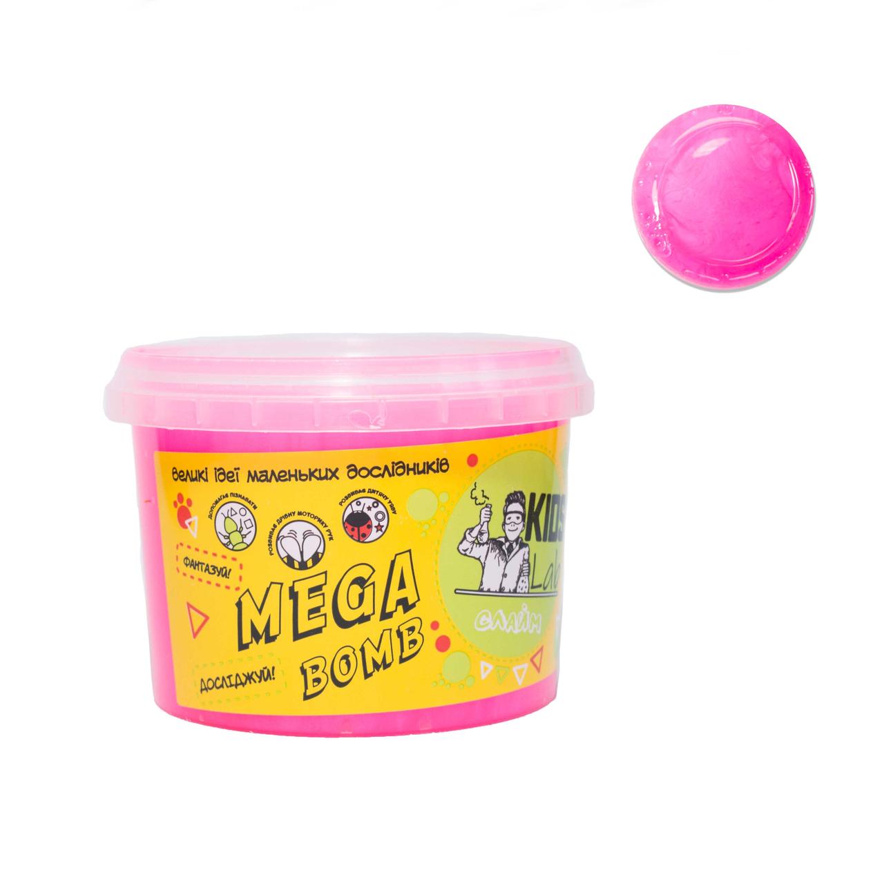 Слайм кольоровий №01 KIDS LAB рожевий 350 г, фото 1
