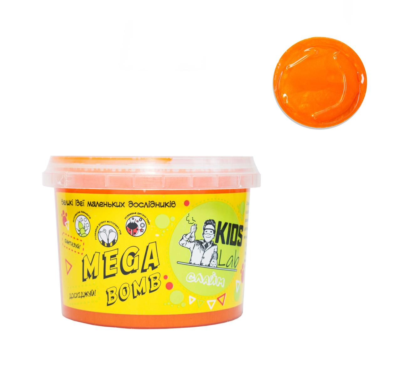 Слайм кольоровий №06 KIDS LAB помаранчевий 350 г, фото 1