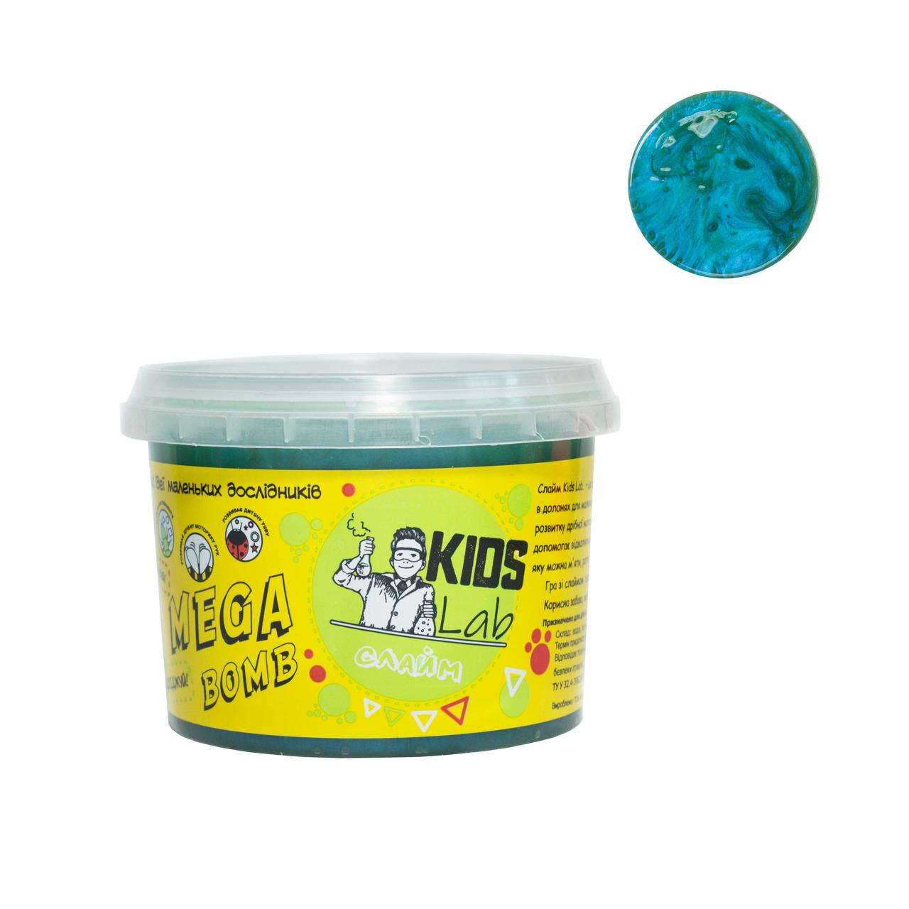 Слайм кольоровий №11 KIDS LAB синьо-зелений 350 г, фото 1