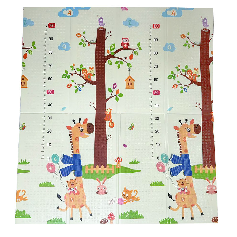 Ігровий дитячий килимок CUTYSTAR Neck Giraffe/Forest Animals 180*160*1 см двосторонній антиковзний