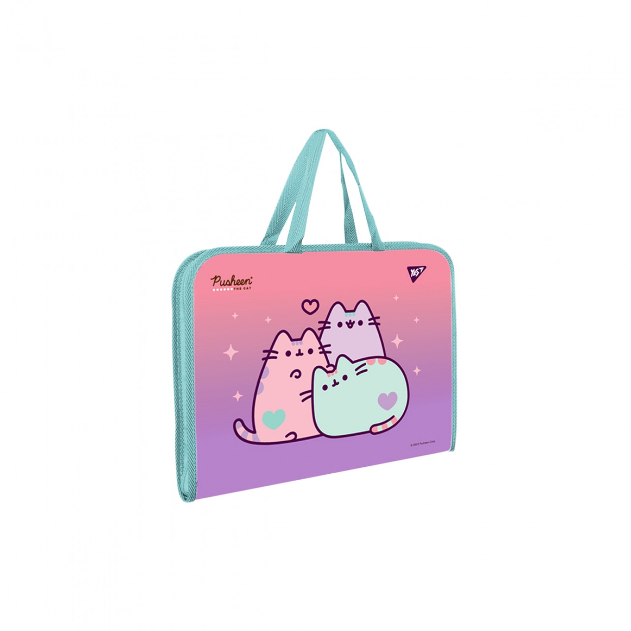 Папка-портфель на блискавці з тканинними ручками YES FC Pusheen формат A4