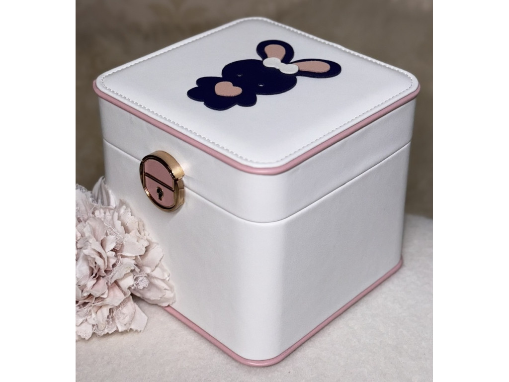 💖Дитяча скринька для прикрас "Зайчик" зі шкірозамінника з замочком, різні види, фото 1