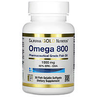 Жирные кислоты California Gold Nutrition Omega 800, 30 рыбных капсул CN7030 SP