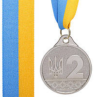 Медаль спортивная с лентой UKRAINE Zelart C-9292 золото, серебро, бронза ms