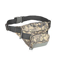 Сумка-бананка на пояс с карманами AOKALI Outdoor A29 20х30х9 см Camouflage ACU (6777-42758)