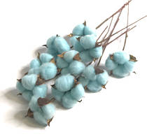 Штучна гілочка Бавовна блакитна на ніжці 35 см., 1 шт. арт М-110