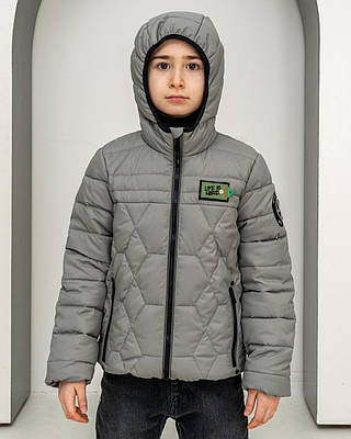 Демісезонна куртка для хлопчиків від виробника 122-158 сірий