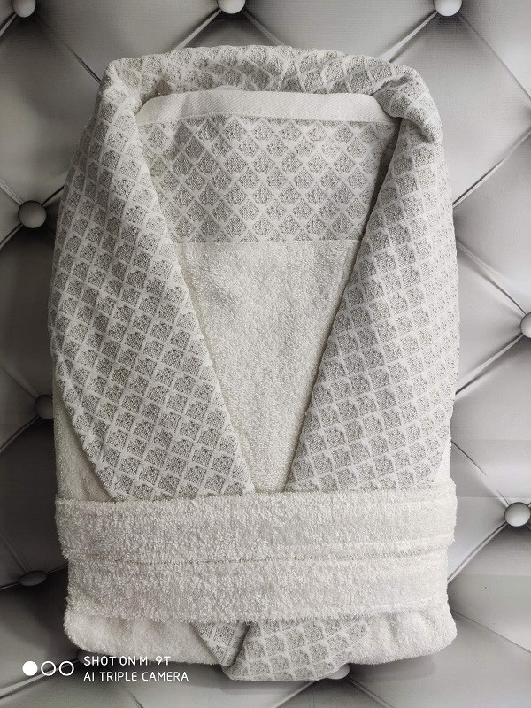 Халат чоловічий + рутенце (50х90 см) Pupilla Mila krem Махра, фото 1