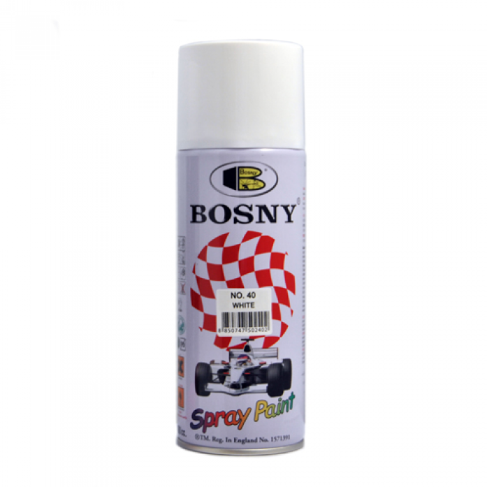 Фарба білий глянець 400ml "Bosny" №40, фото 1