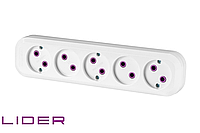 Розетка переносна PROXIMA ТМ "LIDER" LRP16-510 5-місна