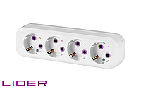 Розетка переносна Proxima Lider LRP16-430 4-місна із заземленням