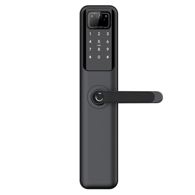 Розумний дверний біометричний замок (відбиток пальця + біометрія обличчя) SEVEN LOCK SL-7765BFF black