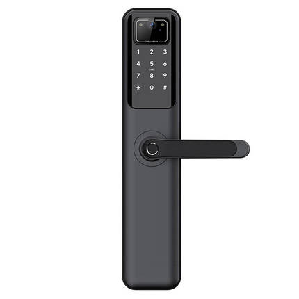 Розумний дверний біометричний замок (відбиток пальця + біометрія обличчя) SEVEN LOCK SL-7765BFF black, фото 2