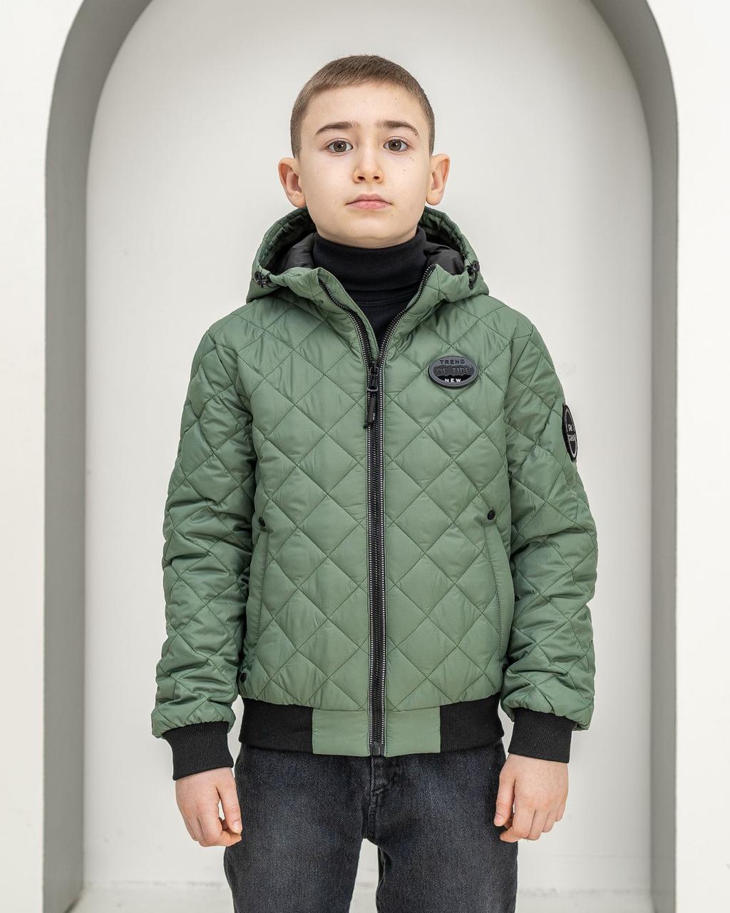Демісезонна куртка для хлопчиків від виробника 122-158 оливковий