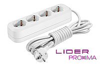 Подовжувач PROXIMA ТМ "LIDER" LP16-432 4 г 2 м із заземленням