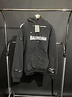 Худи BALENCIAGA Destroyed Logo Hoodie