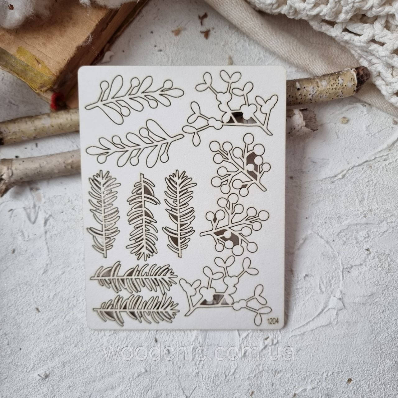 Чіпборд набір  зимові гілочки, фото 1