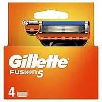 Gillette Fusion5 4шт. Оригінал (джилет фьюжн) леза Касети для гоління жилет ф'южн